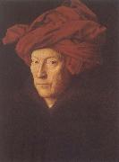 Jan Van Eyck Man in Red Turban oil on canvas